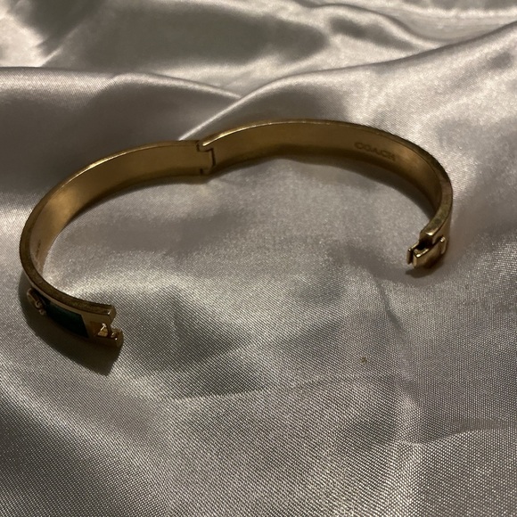 Coach Gold and Green Bangle Bracelet - Picture 5 of 5